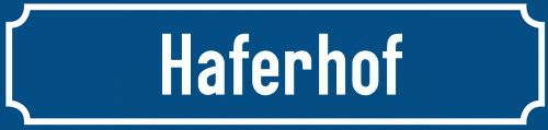 Straßenschild Haferhof