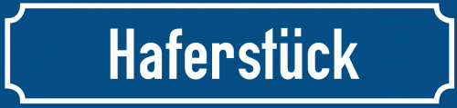 Straßenschild Haferstück