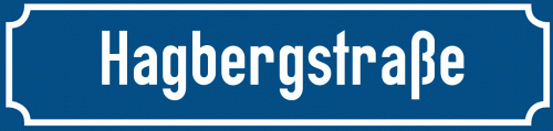 Straßenschild Hagbergstraße