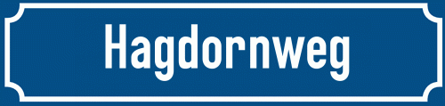 Straßenschild Hagdornweg