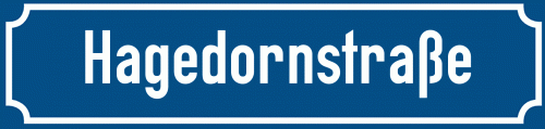 Straßenschild Hagedornstraße zum kostenlosen Download