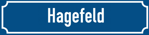 Straßenschild Hagefeld