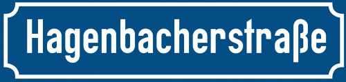 Straßenschild Hagenbacherstraße zum kostenlosen Download