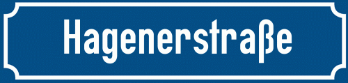Straßenschild Hagenerstraße zum kostenlosen Download