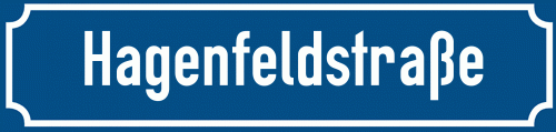 Straßenschild Hagenfeldstraße zum kostenlosen Download