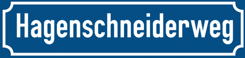Straßenschild Hagenschneiderweg