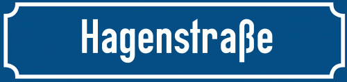 Straßenschild Hagenstraße zum kostenlosen Download