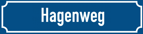 Straßenschild Hagenweg zum kostenlosen Download