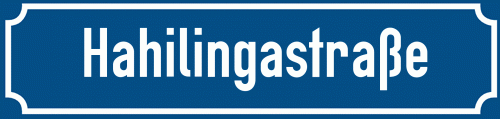 Straßenschild Hahilingastraße zum kostenlosen Download