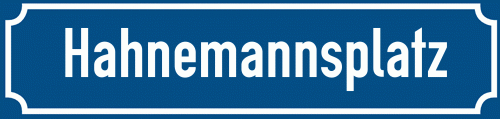 Straßenschild Hahnemannsplatz zum kostenlosen Download