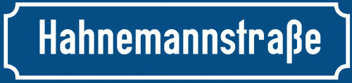 Straßenschild Hahnemannstraße