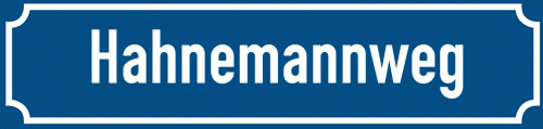 Straßenschild Hahnemannweg