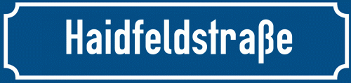 Straßenschild Haidfeldstraße