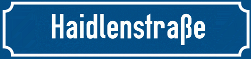 Straßenschild Haidlenstraße zum kostenlosen Download