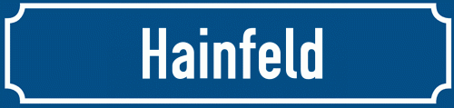 Straßenschild Hainfeld