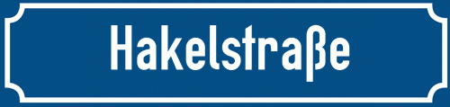 Straßenschild Hakelstraße