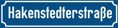 Straßenschild Hakenstedterstraße zum kostenlosen Download
