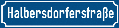 Straßenschild Halbersdorferstraße