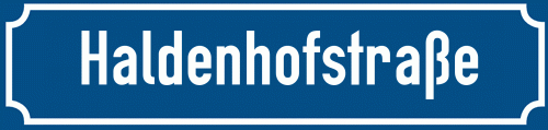 Straßenschild Haldenhofstraße