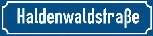Straßenschild Haldenwaldstraße