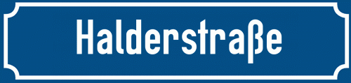 Straßenschild Halderstraße