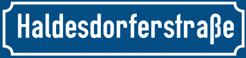 Straßenschild Haldesdorferstraße