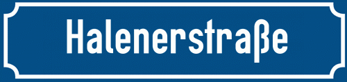 Straßenschild Halenerstraße