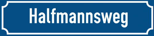 Straßenschild Halfmannsweg