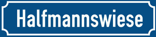 Straßenschild Halfmannswiese