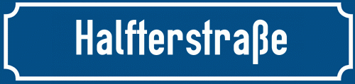 Straßenschild Halfterstraße
