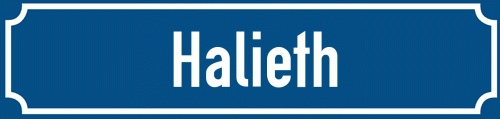 Straßenschild Halieth