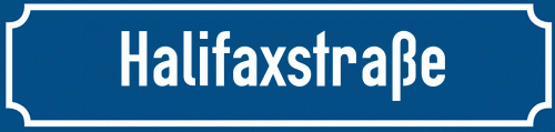 Straßenschild Halifaxstraße