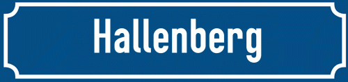 Straßenschild Hallenberg zum kostenlosen Download