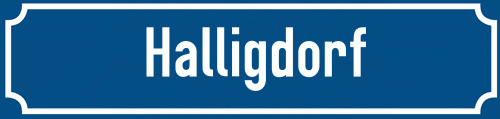 Straßenschild Halligdorf