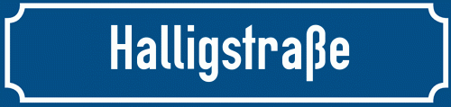Straßenschild Halligstraße