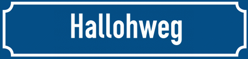 Straßenschild Hallohweg