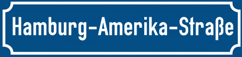 Straßenschild Hamburg-Amerika-Straße zum kostenlosen Download