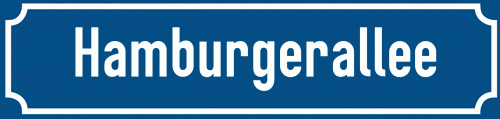 Straßenschild Hamburgerallee