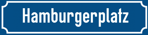 Straßenschild Hamburgerplatz zum kostenlosen Download