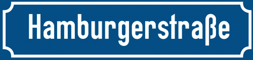 Straßenschild Hamburgerstraße zum kostenlosen Download