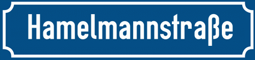 Straßenschild Hamelmannstraße