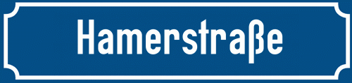 Straßenschild Hamerstraße