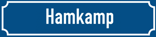 Straßenschild Hamkamp