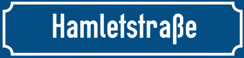 Straßenschild Hamletstraße