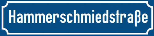 Straßenschild Hammerschmiedstraße zum kostenlosen Download