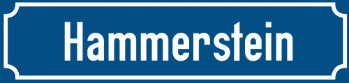 Straßenschild Hammerstein zum kostenlosen Download