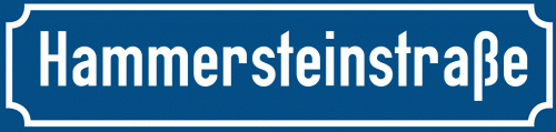 Straßenschild Hammersteinstraße zum kostenlosen Download