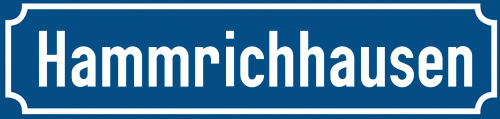 Straßenschild Hammrichhausen zum kostenlosen Download