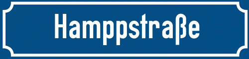 Straßenschild Hamppstraße