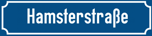 Straßenschild Hamsterstraße
